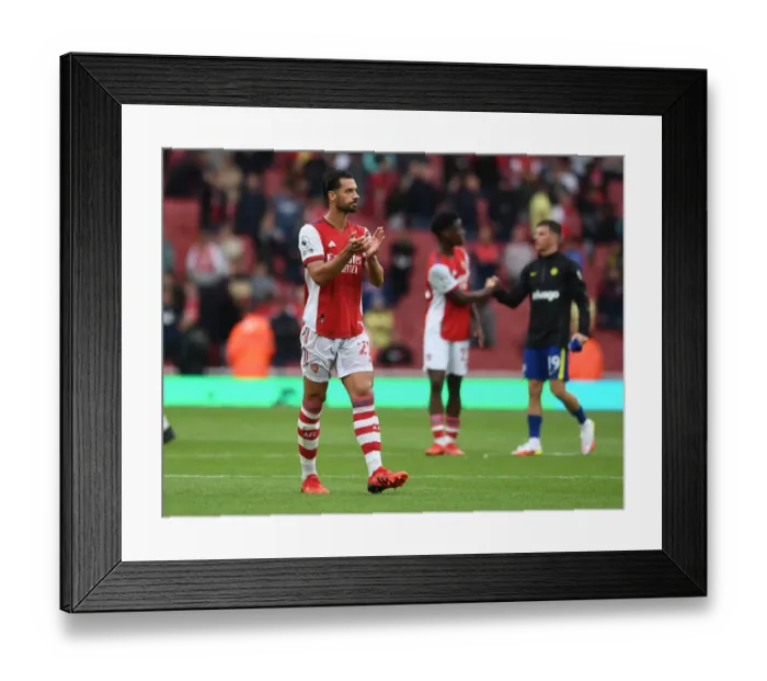 Framed Print : Arsenal's Pablo Mari Celebrates with Fans after Arsenal vs. Chelsea Match, 2021-22 Premier League Framed Print : Arsenal's Pablo Mari Celebrates with Fans after Arsenal vs. Chelsea Match, 2021-22 Premier League
