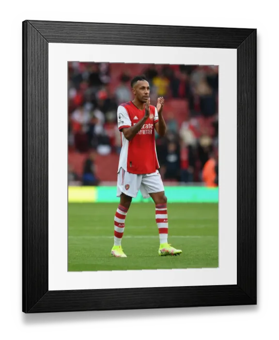 Framed Print : Arsenal's Aubameyang Celebrates with Fans after Arsenal vs. Chelsea Victory (2021-22) Framed Print : Arsenal's Aubameyang Celebrates with Fans after Arsenal vs. Chelsea Victory (2021-22)