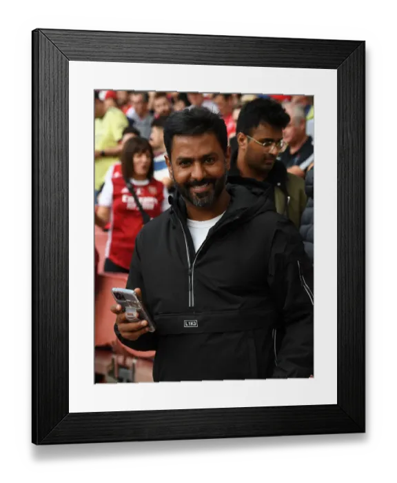 Framed Print : Arsenal vs Chelsea: Passionate Fan Awaits Premier League Showdown at Emirates Stadium Framed Print : Arsenal vs Chelsea: Passionate Fan Awaits Premier League Showdown at Emirates Stadium