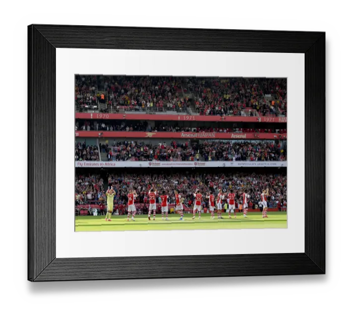 Framed Print : Arsenal vs. Chelsea: United Fans and Players Show Appreciation Before Premier League Clash at Emirates Stadium