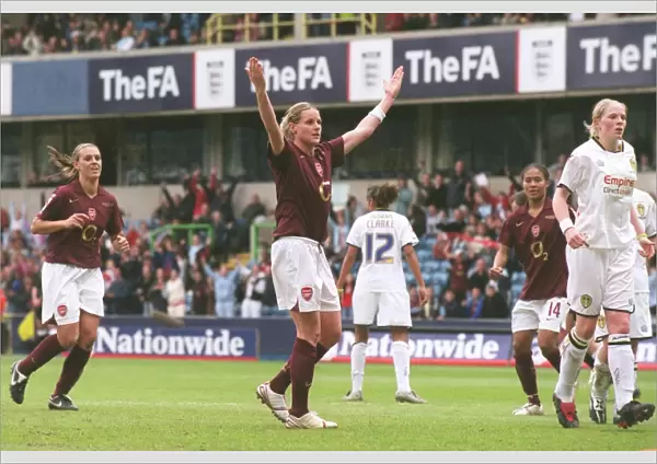 Kelly Smith celebarets scoring Arsenals 4th goal from the penalty spot