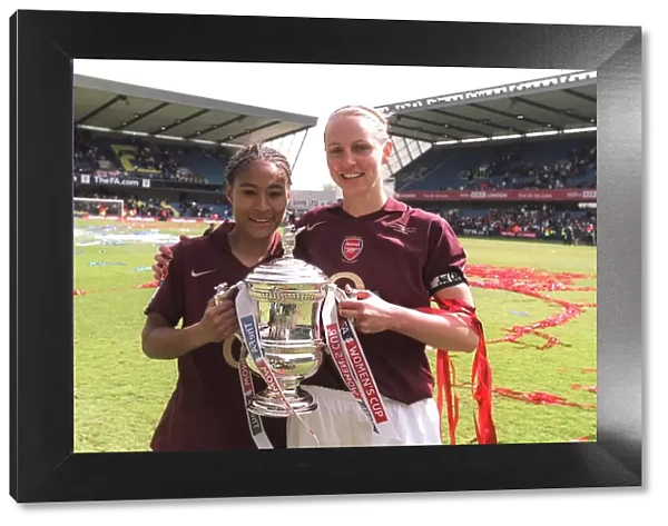 Rachel Yankey and Faye White (Arsenal) with the FA Cup Trophy