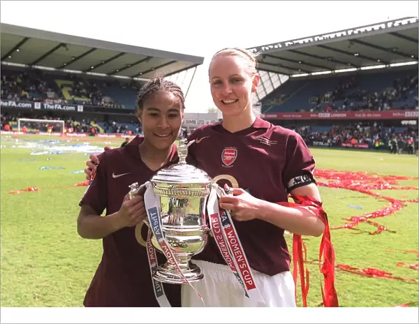 Rachel Yankey and Faye White (Arsenal) with the FA Cup Trophy