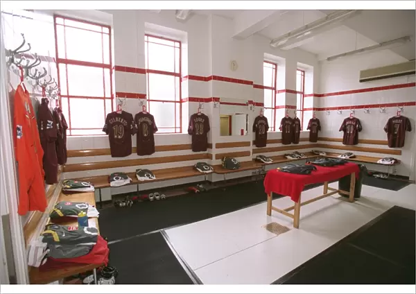 Arsenal Victory: Arsenal FC Changing Room after Securing a 2-0 Win over Newcastle United, FA Premier League, Highbury Stadium, London, 2005