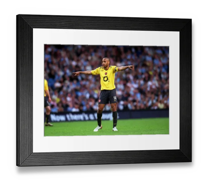 Framed Print : Thierry Henry's Brilliant Hat-Trick: Arsenal Crushes Manchester City 3-1 in FA Premiership