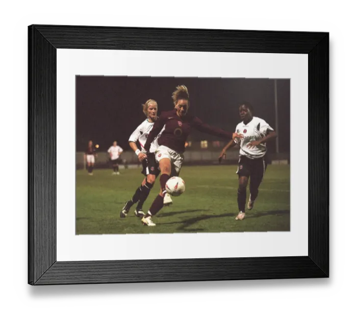 Framed Print : Lianne Sanderson (Arsenal) Ertha Pond and Katie Chapman (Charlton)