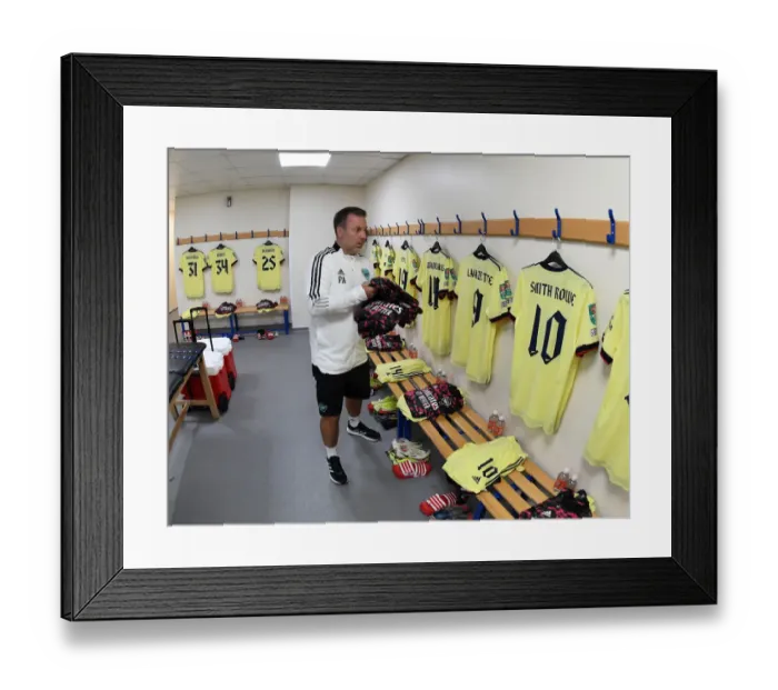 Framed Print : Arsenal Kitman Paul Akers Prepares for Carabao Cup Clash at West Bromwich Albion