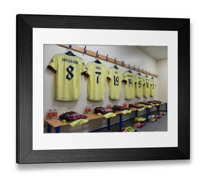 Framed Print : Arsenal's Changing Room: Preparing for Carabao Cup Clash against West Bromwich Albion
