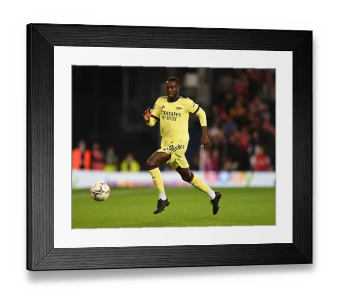 Framed Print : Pepe Scores the Winner: Arsenal Advances in Carabao Cup against West Brom