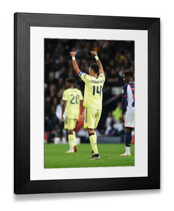 Framed Print : Aubameyang Brace: Arsenal Edge Past West Bromwich Albion 2-1 in Carabao Cup Framed Print : Aubameyang Brace: Arsenal Edge Past West Bromwich Albion 2-1 in Carabao Cup