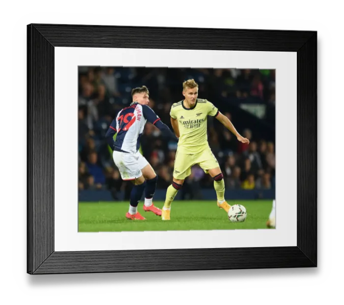 Framed Print : Martin Odegaard Clashes with Gardner-Hickman: West Bromwich Albion vs. Arsenal in Carabao Cup Framed Print : Martin Odegaard Clashes with Gardner-Hickman: West Bromwich Albion vs. Arsenal in Carabao Cup