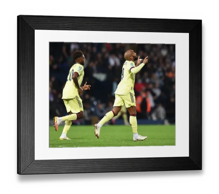 Framed Print : Alexandre Lacazette Scores Sixth Goal: Arsenal's Carabao Cup Victory over West Bromwich Albion