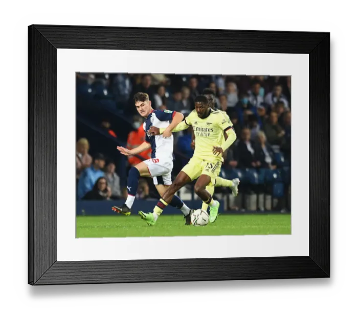 Framed Print : Ainsley Maitland-Niles vs. Toby King: Arsenal's Battle with West Bromwich Albion in Carabao Cup Clash Framed Print : Ainsley Maitland-Niles vs. Toby King: Arsenal's Battle with West Bromwich Albion in Carabao Cup Clash