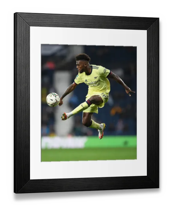 Framed Print : Arsenal's Nuno Tavares Faces Off Against West Bromwich Albion in Carabao Cup Clash