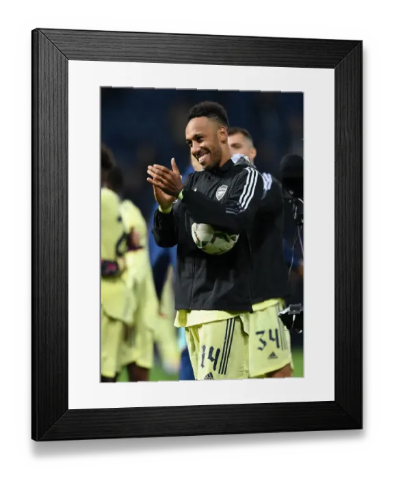 Framed Print : Arsenal's Aubameyang Scores Hat-Trick in Carabao Cup Victory over West Bromwich Albion