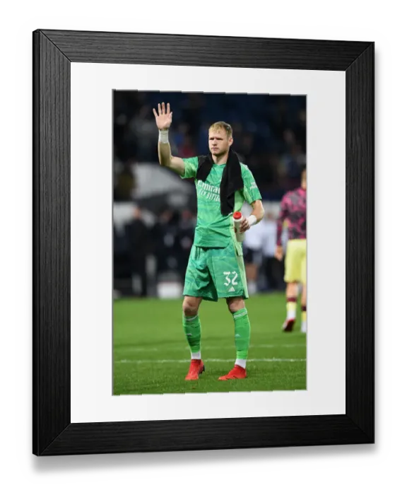 Framed Print : Arsenal's Aaron Ramsdale Celebrates Carabao Cup Victory over West Bromwich Albion