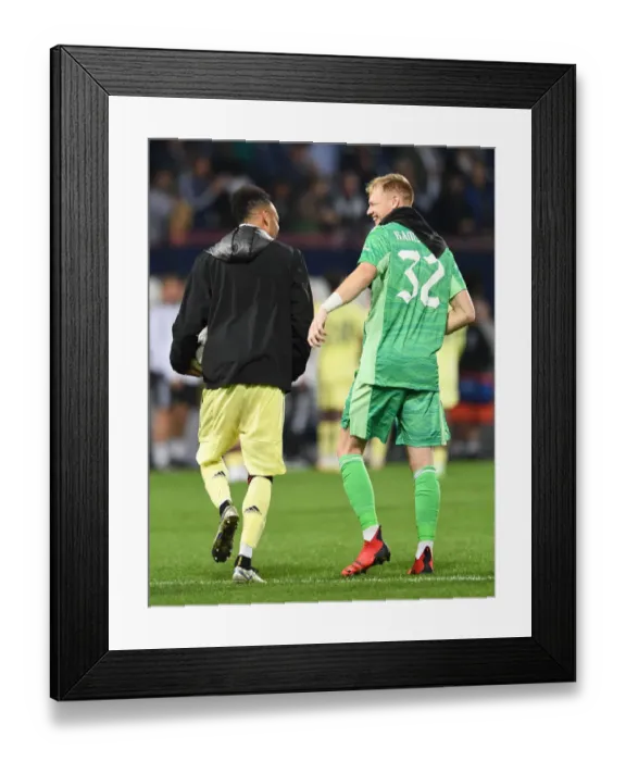 Framed Print : Aubameyang and Ramsdale: Post-Match Chat after Arsenal's Carabao Cup Victory over West Bromwich Albion Framed Print : Aubameyang and Ramsdale: Post-Match Chat after Arsenal's Carabao Cup Victory over West Bromwich Albion