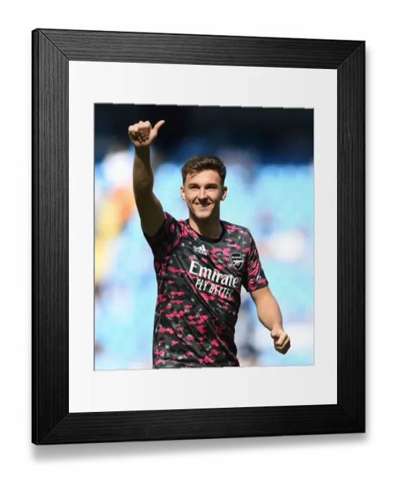 Framed Print : Arsenal's Kieran Tierney Prepares for Manchester City Showdown: Premier League 2021-22 Framed Print : Arsenal's Kieran Tierney Prepares for Manchester City Showdown: Premier League 2021-22