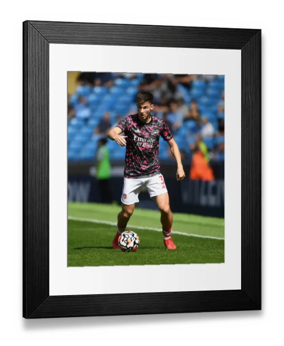 Framed Print : Arsenal's Kieran Tierney Gears Up for Manchester City Showdown: Premier League 2021-22