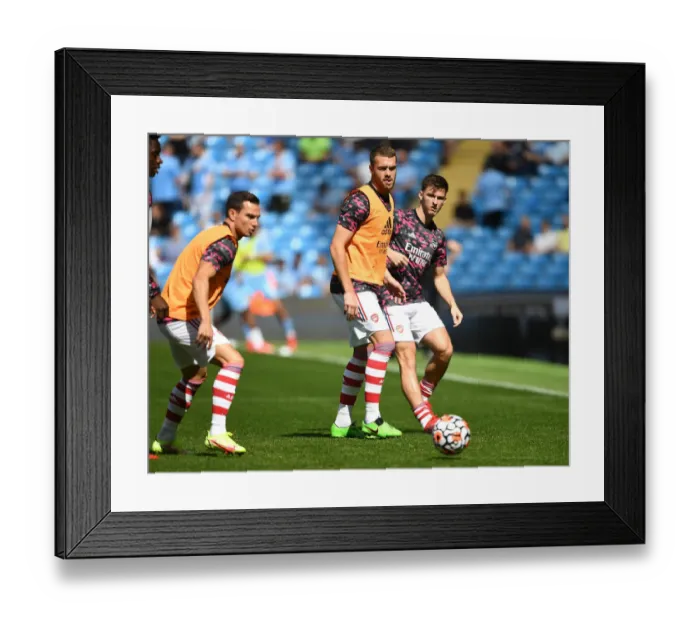 Framed Print : Arsenal Players Cedric, Calum Chambers, and Kieran Tierney Before Manchester City Clash (2021-22) Framed Print : Arsenal Players Cedric, Calum Chambers, and Kieran Tierney Before Manchester City Clash (2021-22)