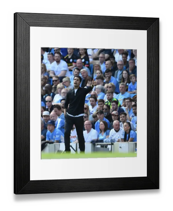 Framed Print : Arsenal's Mikel Arteta Faces Manchester City in 2021-22 Premier League Clash