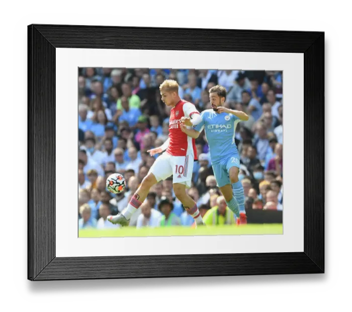 Framed Print : Clash of Titans: Manchester City vs. Arsenal - Smith Rowe vs. Silva Framed Print : Clash of Titans: Manchester City vs. Arsenal - Smith Rowe vs. Silva
