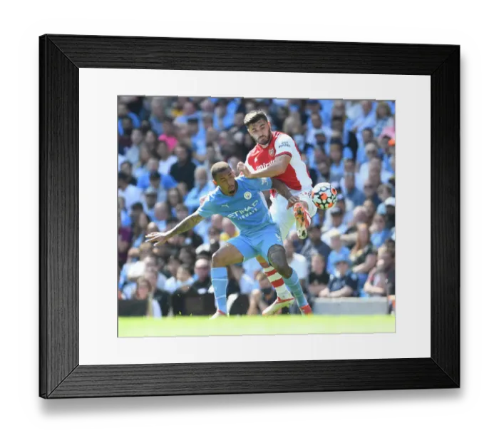 Framed Print : Clash at the Etihad: Manchester City vs. Arsenal, Premier League 2021-22 - Kolasinac vs. Jesus Framed Print : Clash at the Etihad: Manchester City vs. Arsenal, Premier League 2021-22 - Kolasinac vs. Jesus
