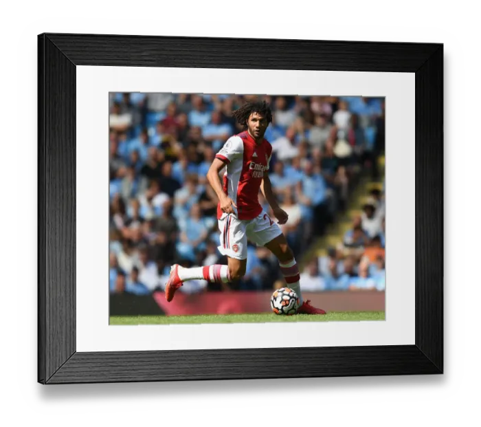Framed Print : Arsenal's Mo Elneny Faces Manchester City in 2021-22 Premier League Clash