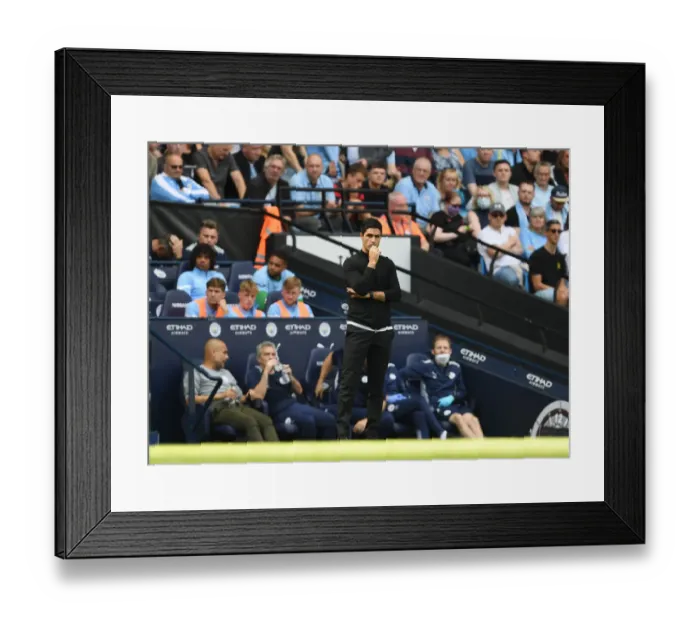 Framed Print : Mikel Arteta vs Pep Guardiola: Clash of the Coaches - Arsenal vs Manchester City (2021-22)