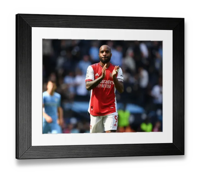 Framed Print : Alexis Lacazette Applauds Arsenal Fans After Manchester City Showdown (2021-22)