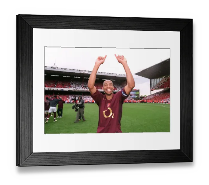 Framed Print : Thierry Henry's Jubilation: Arsenal's 4-2 Victory Over Wigan Athletic, FA Premiership, 2006