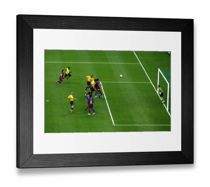 Framed Print : Sol Campbell's Header: Arsenal's Historic Goal in the UEFA Champions League Final Against Barcelona (2006) Framed Print : Sol Campbell's Header: Arsenal's Historic Goal in the UEFA Champions League Final Against Barcelona (2006)