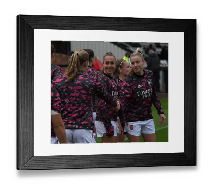 Framed Print : Arsenal Women: Pre-Match Moment vs Slavia Prague at Meadow Park (2021-22) Framed Print : Arsenal Women: Pre-Match Moment vs Slavia Prague at Meadow Park (2021-22)