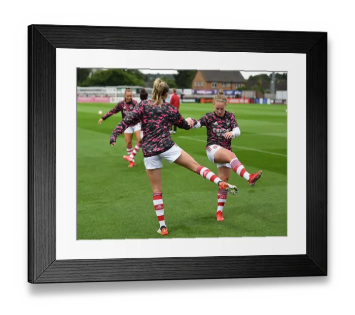 Framed Print : Arsenal Women Prepare for Slavia Prague: Leah Williamson and Kim Little Warm Up Framed Print : Arsenal Women Prepare for Slavia Prague: Leah Williamson and Kim Little Warm Up