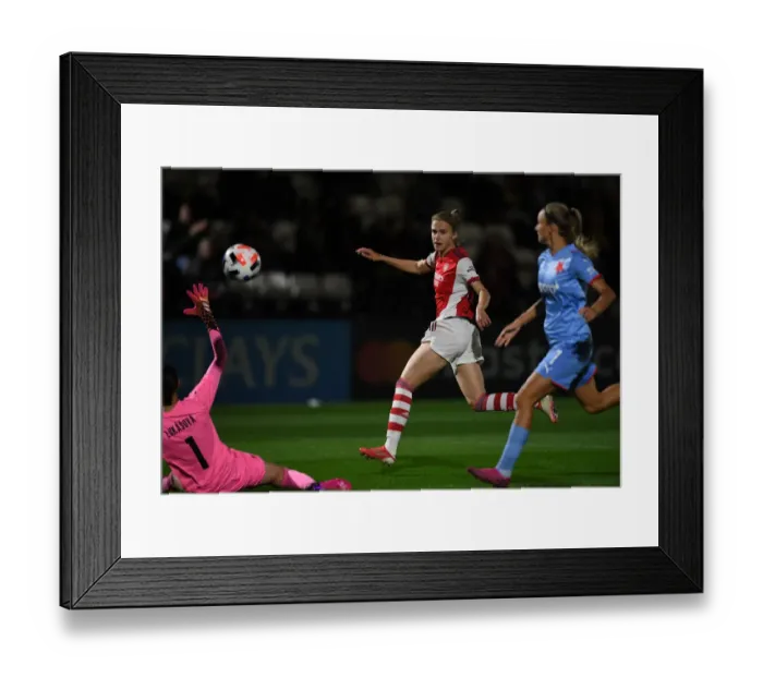Framed Print : Arsenal Women's Champions League: Vivianne Miedema Scores Third Goal Against Slavia Prague