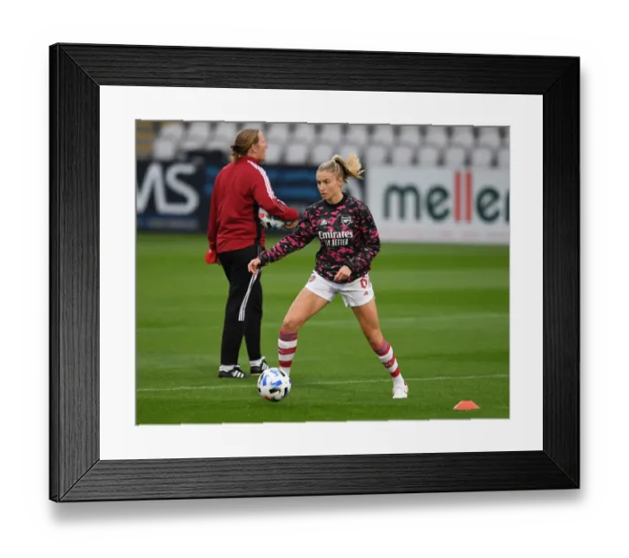 Framed Print : Arsenal Women vs Slavia Prague: Pre-Match Warm-Up at Meadow Park
