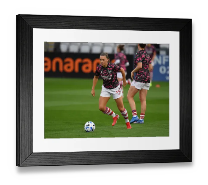 Framed Print : Arsenal Women vs Slavia Prague: Katie McCabe Warming Up Ahead of UEFA Champions League Clash