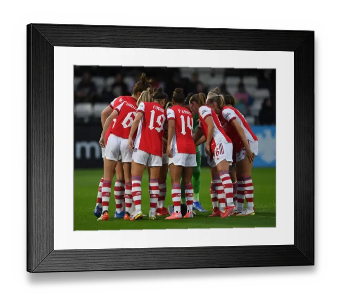 Framed Print : Arsenal Women Huddle Before Kick-off Against Slavia Prague in UEFA Champions League Framed Print : Arsenal Women Huddle Before Kick-off Against Slavia Prague in UEFA Champions League