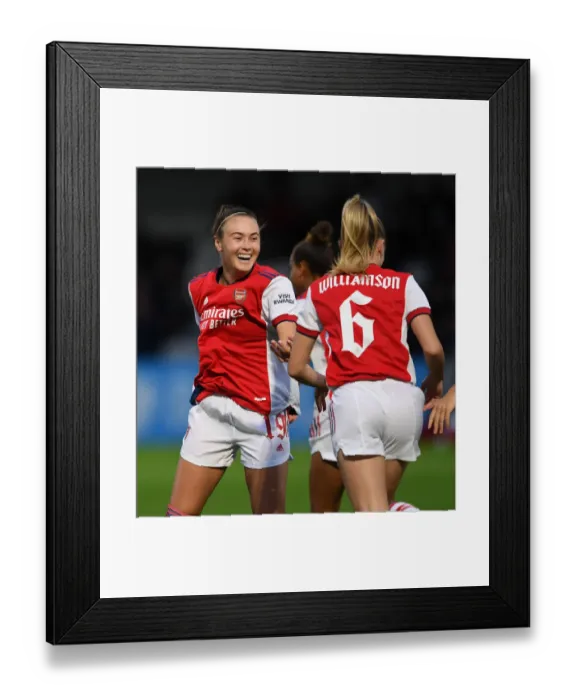 Framed Print : Arsenal Women vs Slavia Prague: Battle in the UEFA Women's Champions League at Meadow Park Framed Print : Arsenal Women vs Slavia Prague: Battle in the UEFA Women's Champions League at Meadow Park