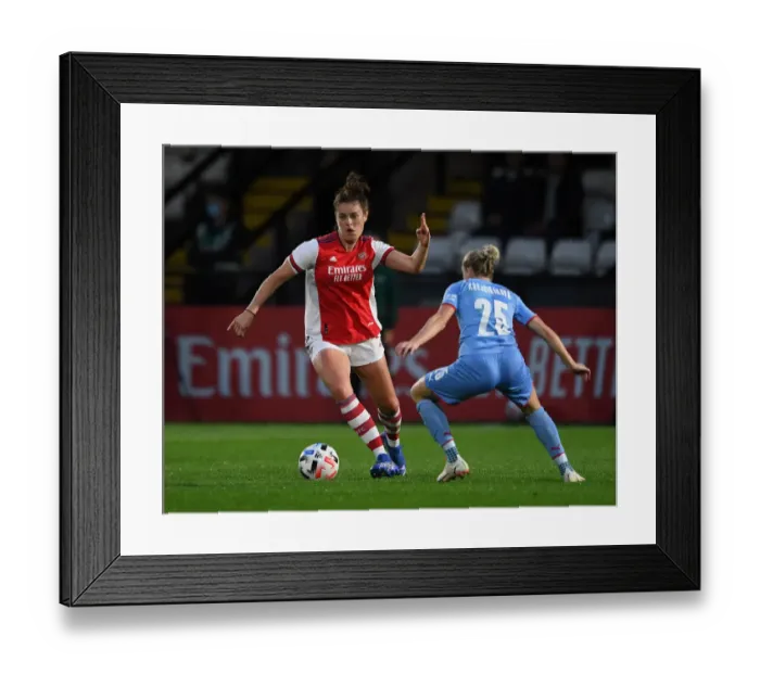 Framed Print : Arsenal vs Slavia Prague: Battle in the UEFA Women's Champions League