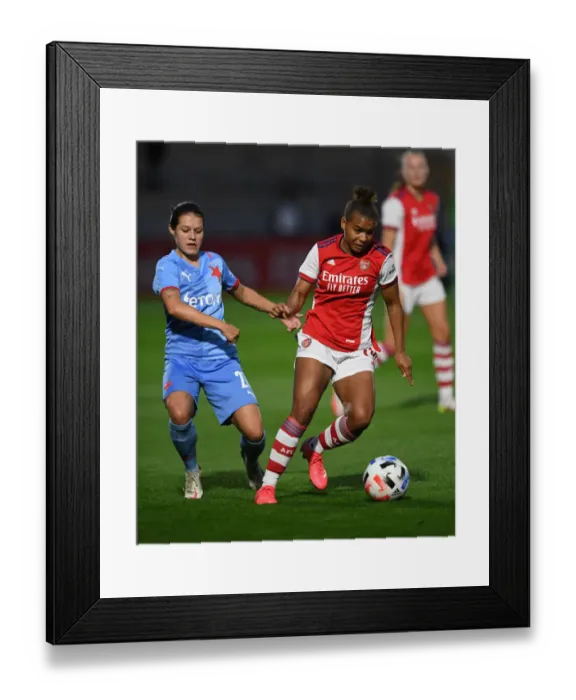 Framed Print : Arsenal vs Slavia Prague: UEFA Women's Champions League Clash at Meadow Park