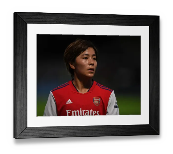 Framed Print : Arsenal's Mana Iwabuchi in Action: Battling Slavia Prague in UEFA Champions League