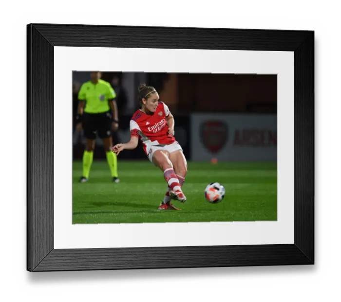 Framed Print : Arsenal Women's Champions League Victory: Kim Little Scores Penalty Against Slavia Prague Framed Print : Arsenal Women's Champions League Victory: Kim Little Scores Penalty Against Slavia Prague