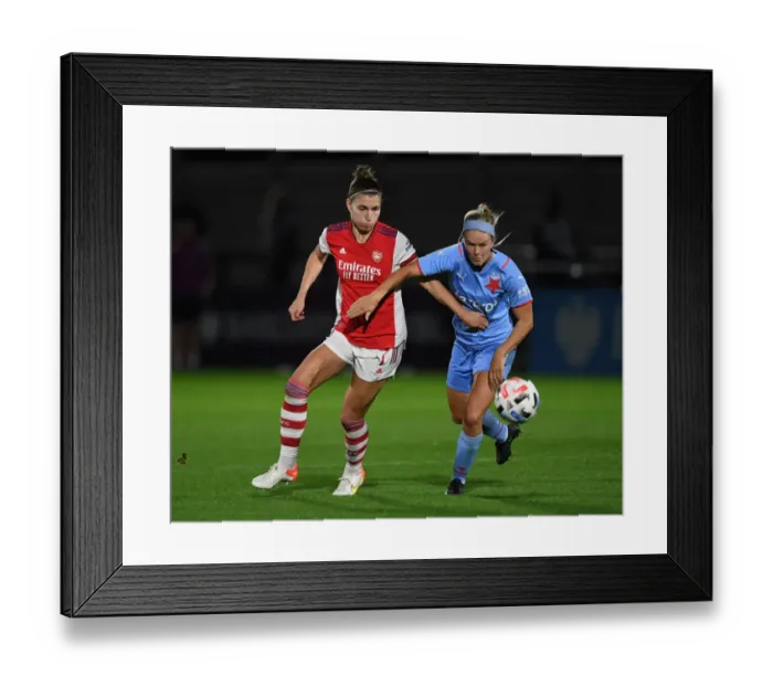 Framed Print : Arsenal vs Slavia Prague: A Fierce Battle in the UEFA Women's Champions League Framed Print : Arsenal vs Slavia Prague: A Fierce Battle in the UEFA Women's Champions League