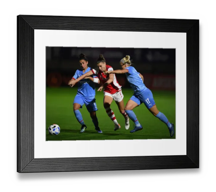 Framed Print : Arsenal vs Slavia Prague: UEFA Women's Champions League Showdown - Steph Catley Faces Off Framed Print : Arsenal vs Slavia Prague: UEFA Women's Champions League Showdown - Steph Catley Faces Off