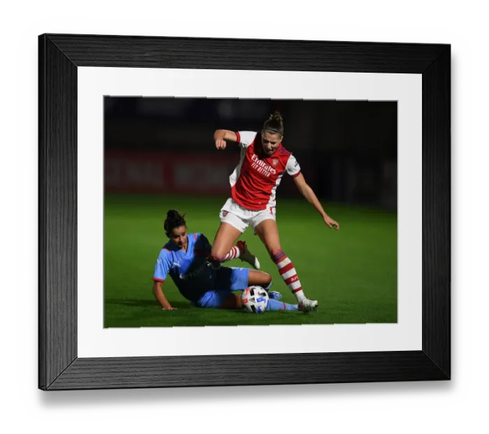 Framed Print : Arsenal vs Slavia Prague: Battle in the UEFA Women's Champions League
