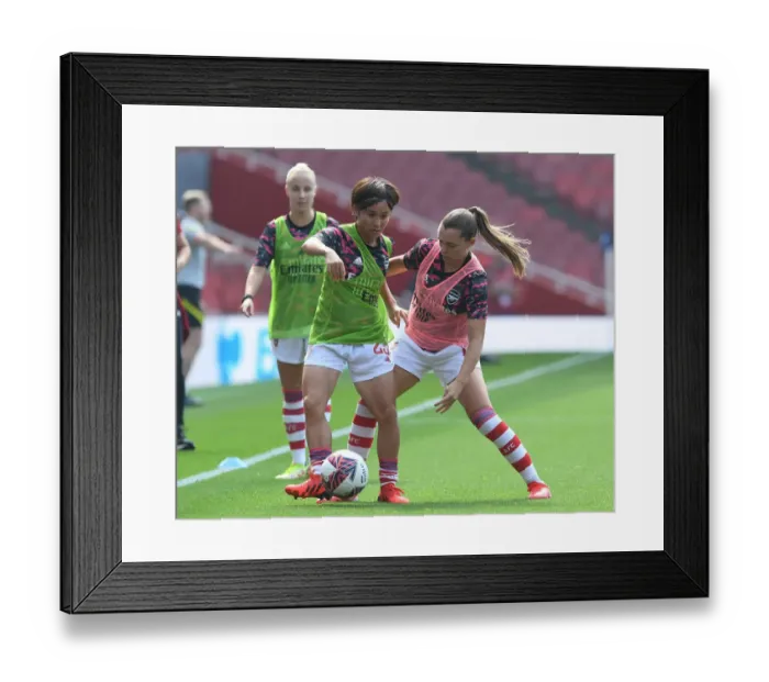 Framed Print : Arsenal Women vs Chelsea Women: Pre-Match Warm-Up - Barclays FA Womens Super League 2021-22