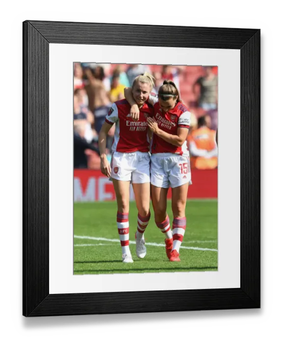 Framed Print : Arsenal Women's Triumph: Leah Williamson and Katie McCabe Celebrate Victory Over Chelsea
