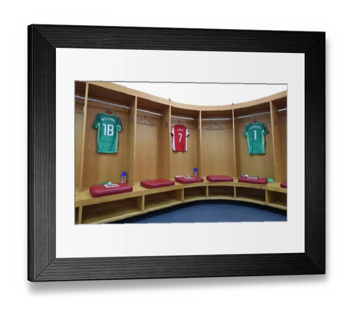 Framed Print : Arsenal Women's Pre-Match Kit Setup at Emirates Stadium Before Clash with Chelsea Women (FA WSL)