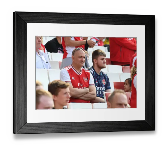 Framed Print : Arsenal Fans Gather Before Arsenal Women vs. Chelsea Women FA WSL Match at Emirates Stadium